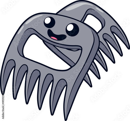 Pulled Pork Fleischkrallen mit Gesicht – witzige Darstellung für kreative BBQ- oder Grilldesigns mit Charakter.