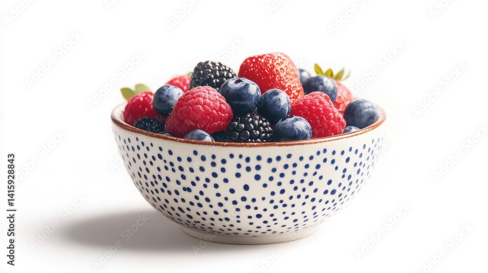 Yogurt with a bowl of assorted berries, isolated on white. Yogurt with a bowl of assorted berries, isolated on white.