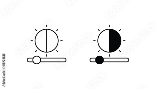 Brighteness icon design with white background stock illustration