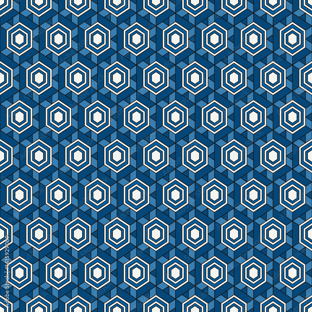 Honeycomb seamless pattern. Hexagon mosaic tiles ornament. Ethnic surface print. Repeated geometric figures background. Ornamental wallpaper. Modern geo design digital paper. Vector abstract work. Honeycomb seamless pattern. Hexagon mosaic tiles ornament. Ethnic surface print. Repeated geometric figures background. Ornamental wallpaper. Modern geo design digital paper. Vector abstract work.