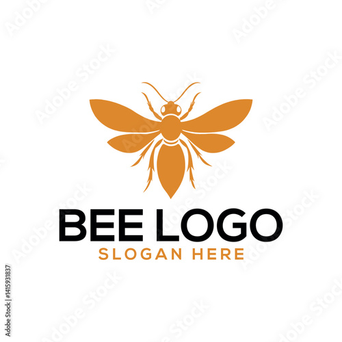 bee silhouette logo vector line art logo design