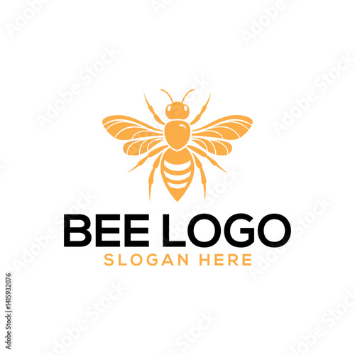 bee silhouette logo vector line art logo design
