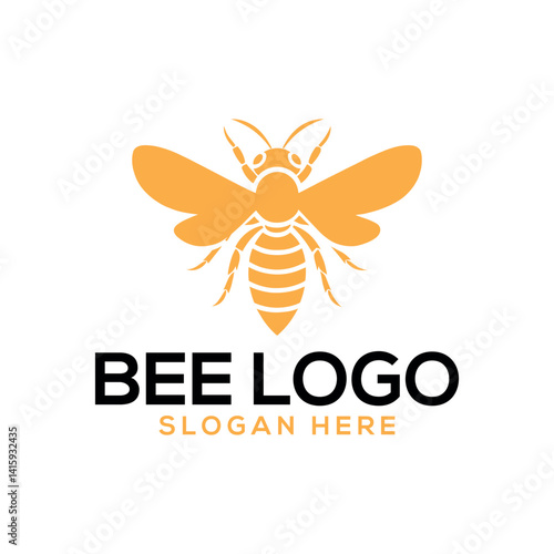 bee silhouette logo vector line art logo design