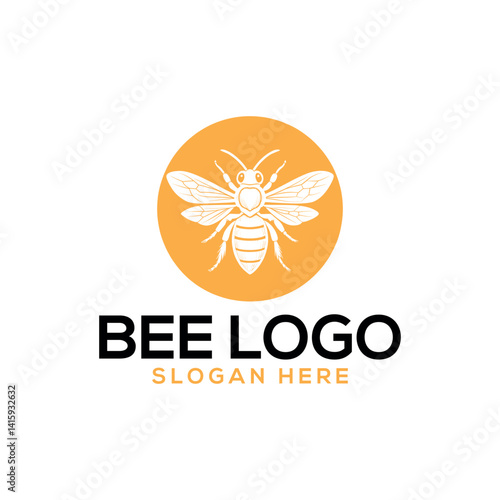 bee silhouette logo vector line art logo design