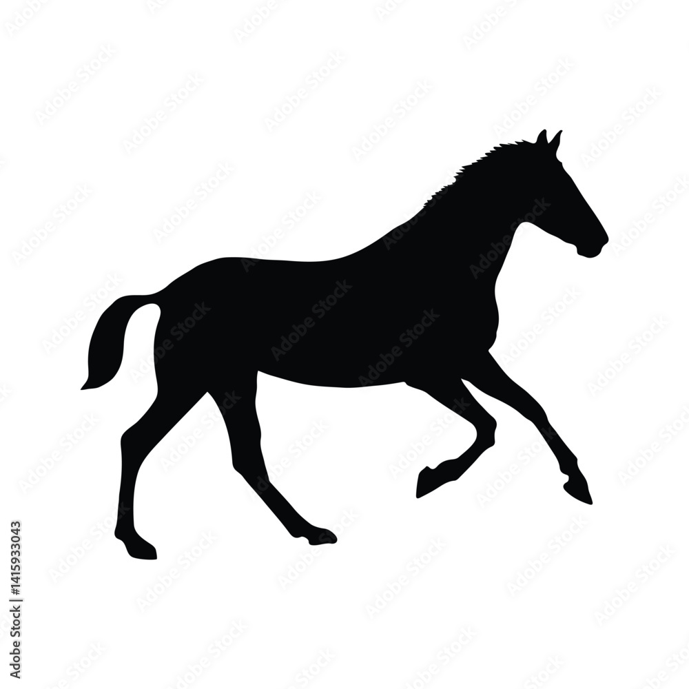 Silhouette of a Horse Running Dynamic Equestrian Image for Branding and Design Silhouette of a Horse Running Dynamic Equestrian Image for Branding and Design