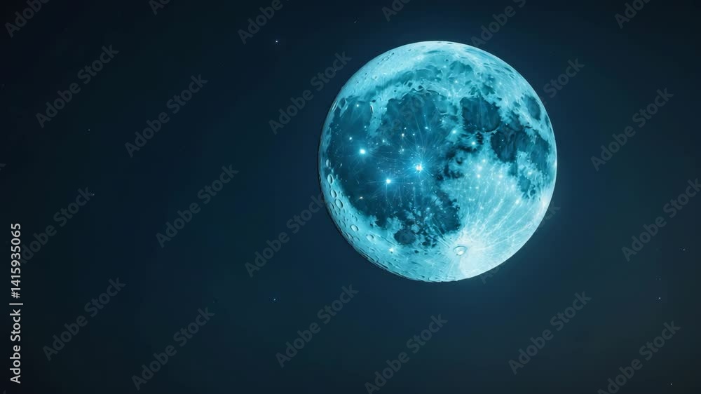 Horizontal video of the super blue moon on August 19, 2024, featuring a dark night background and captured through a telescope Horizontal video of the super blue moon on August 19, 2024, featuring a dark night background and captured through a telescope