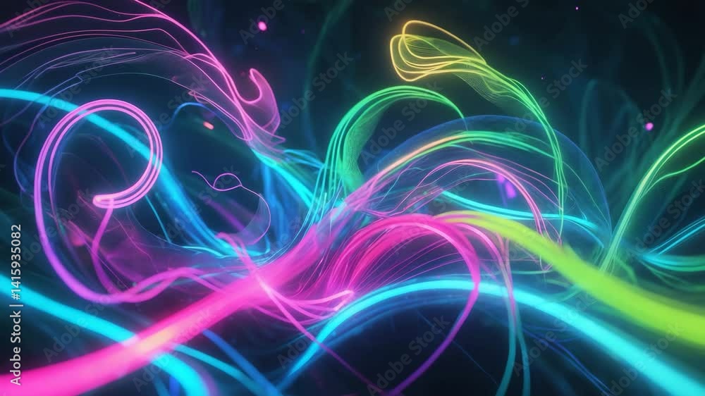 Futuristic cyber background featuring flowing abstract elements illuminated by neon LEDs Futuristic cyber background featuring flowing abstract elements illuminated by neon LEDs