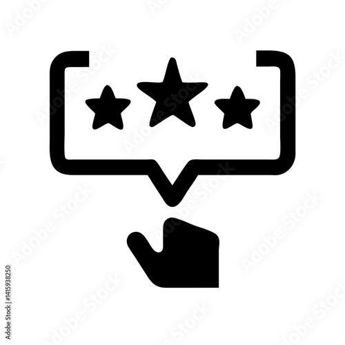 A customer review icon with three stars, representing product feedback and ratings for online stores and e-commerce platforms.