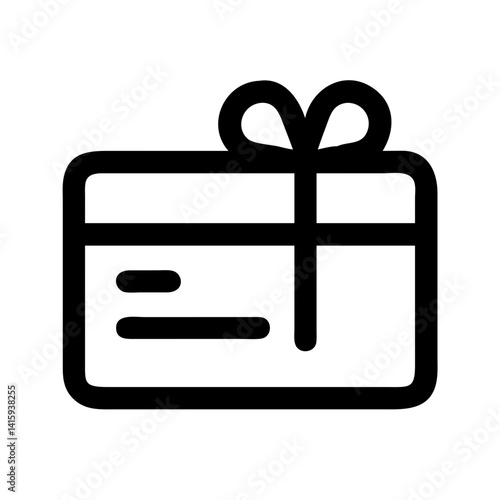 A gift box icon in a clean black-and-white style, perfect for promotions, loyalty programs, and rewards in online stores.