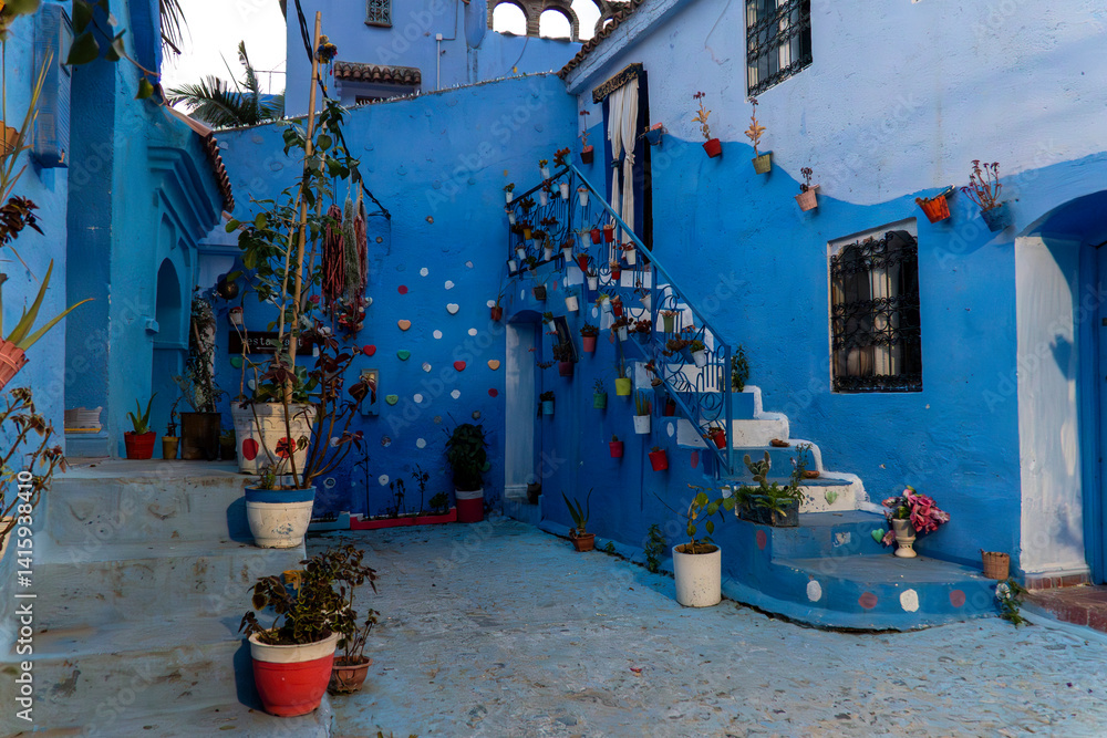 Obraz premium Walking through the blue city of chefchaouen