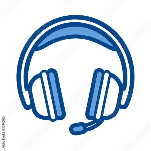 Headphones with a microphone illustration, support for audio communication