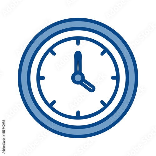 Time clock illustration in blue tones, representing punctuality and time management