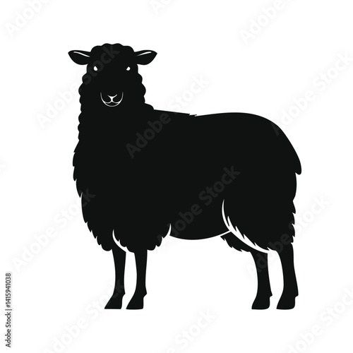 Obraz na płótnie vector illustration of sheep black and white silhouette design w salonie