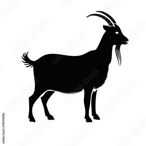 Obraz na płótnie vector illustration of goat black and white silhouette design w salonie