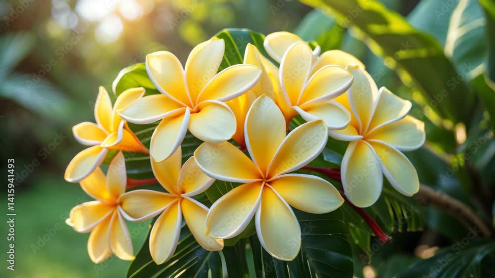 Beautiful frangipani flower blossoming in the garden Beautiful frangipani flower blossoming in the garden