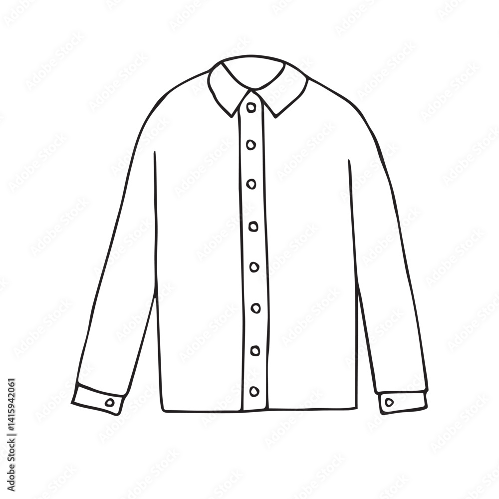 Vector hand drawn sketch doodle outline shirt isolated on white background Vector hand drawn sketch doodle outline shirt isolated on white background