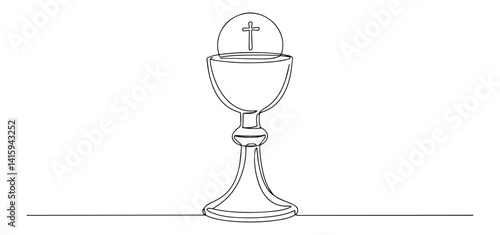 Monoline Chalice with Host – Minimal Eucharist Vector