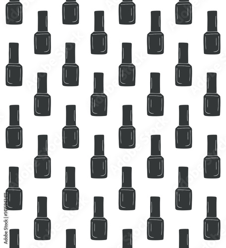 Vector seamless pattern of hand drawn sketch doodle nail polish isolated on white background