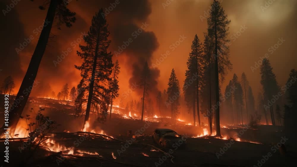 Nighttime destruction in the 2015 Okanogan Complex Fire as trees, brush, and property burn in Washington State's most catastrophic wildfire Nighttime destruction in the 2015 Okanogan Complex Fire as trees, brush, and property burn in Washington State's most catastrophic wildfire
