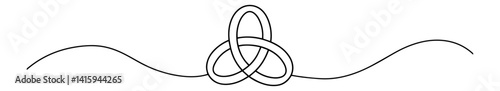 hand drawn trinity knot, line art vector representing holy trinity and unity in religion