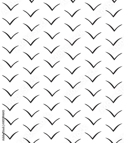 Vector seamless pattern of hand drawn sketch doodle mark check bird isolated on white background