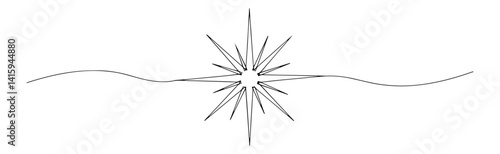 shining star linear religious symbol vector