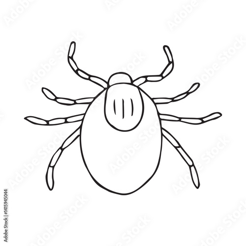 Vector hand drawn sketch doodle outline mite isolated on white background