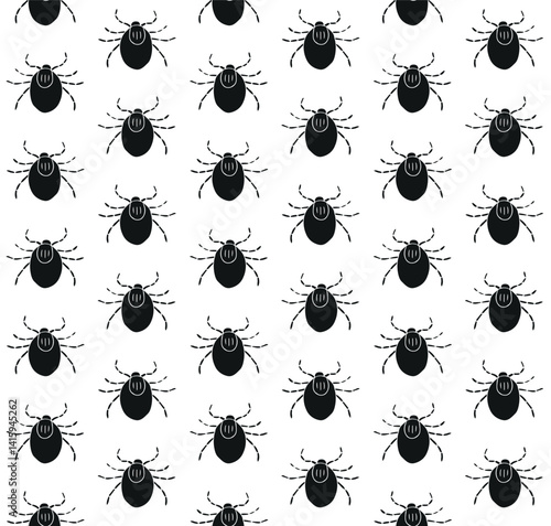 Vector seamless pattern of hand drawn sketch doodle mite isolated on white background