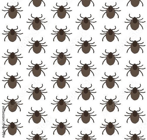 Vector seamless pattern of hand drawn sketch doodle colored mite isolated on white background