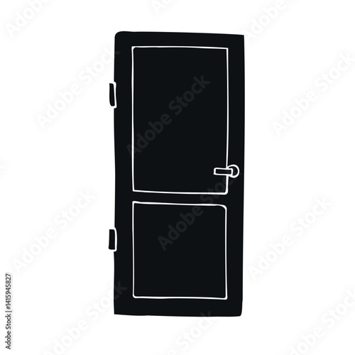 Vector hand drawn sketch doodle door isolated on white background