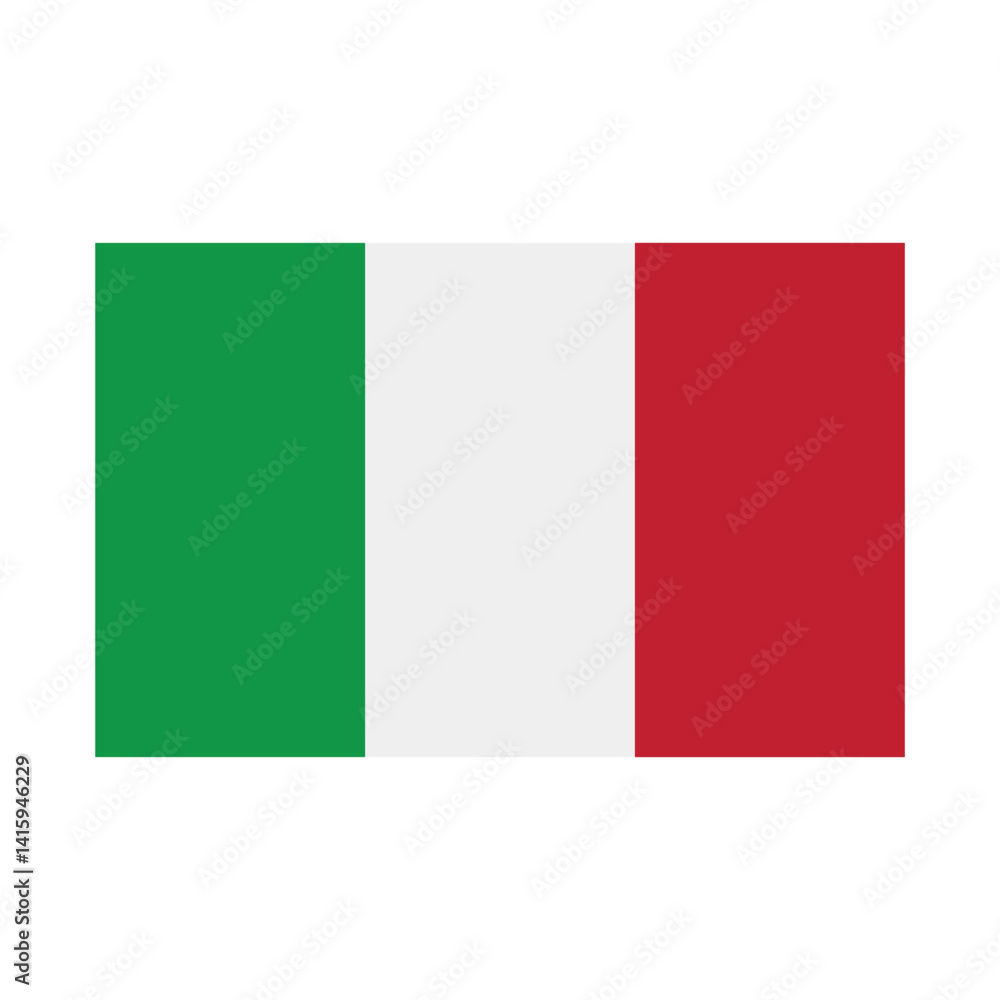 Fototapeta premium Vector flat Italian flag isolated on white background