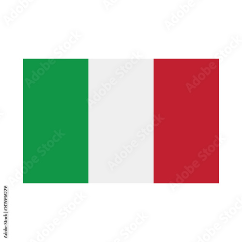 Vector flat Italian flag isolated on white background