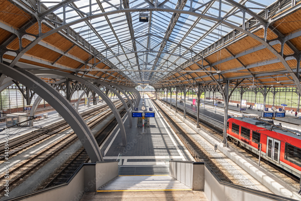 Fototapeta premium Lubeck Hauptbahnhof railway station is the main railway station of Lubeck city (Schleswig-Holstein) Germany.