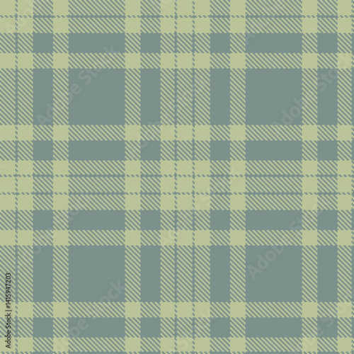 Traditional Seamless Tartan featuring Muted putty and Bright grey Fabric Design