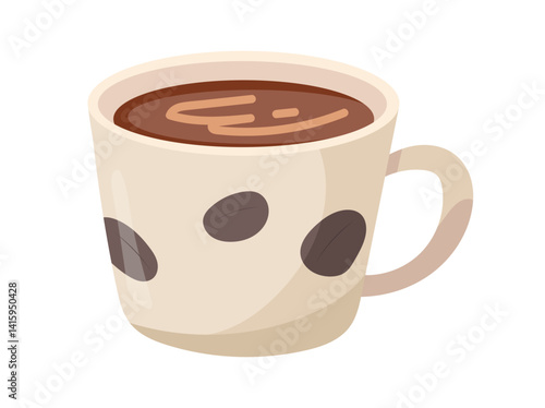 Cup of coffee. Flat vector, clipart illustration isolated on white background.