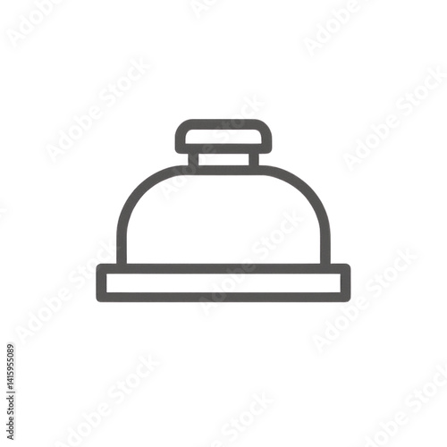 Serving bell icon in minimalist style against a white background  