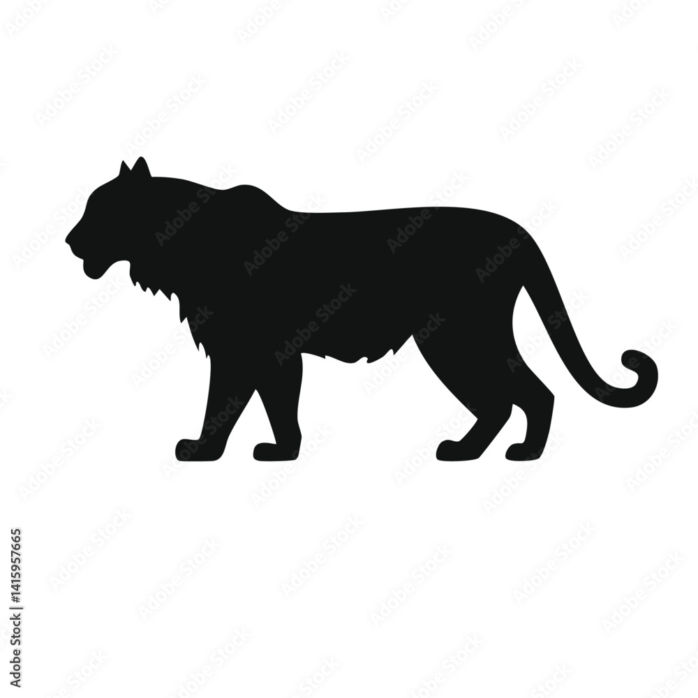 tiger vector silhouette black and white design