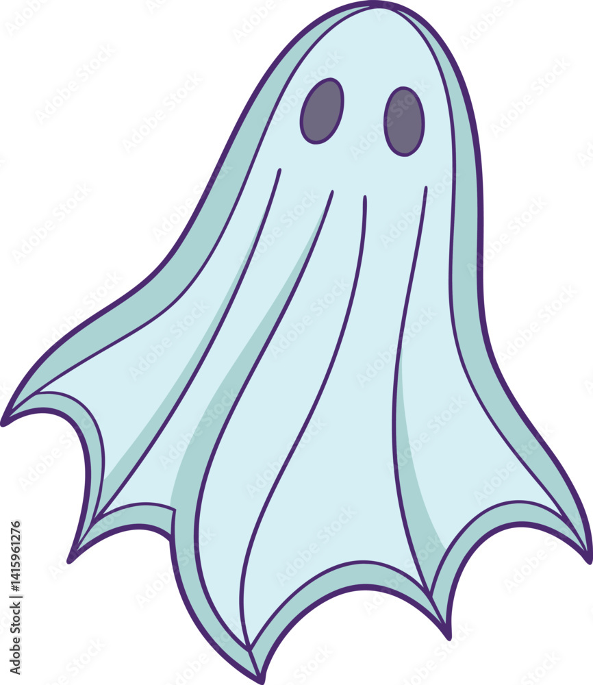 Slim Elongated Ghost with Wavy Ethereal Body Slim Elongated Ghost with Wavy Ethereal Body
