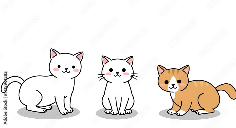 Cute White and Orange Kittens on White Background with Copy Space
Cute White and Orange Kittens on White Background with Copy Space