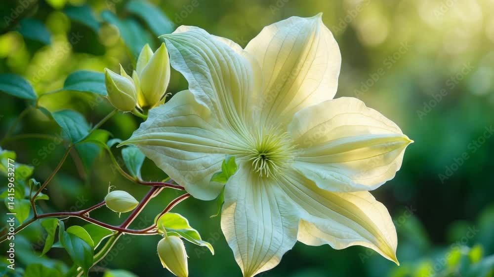 Clematis flowers in the sun Clematis flowers in the sun