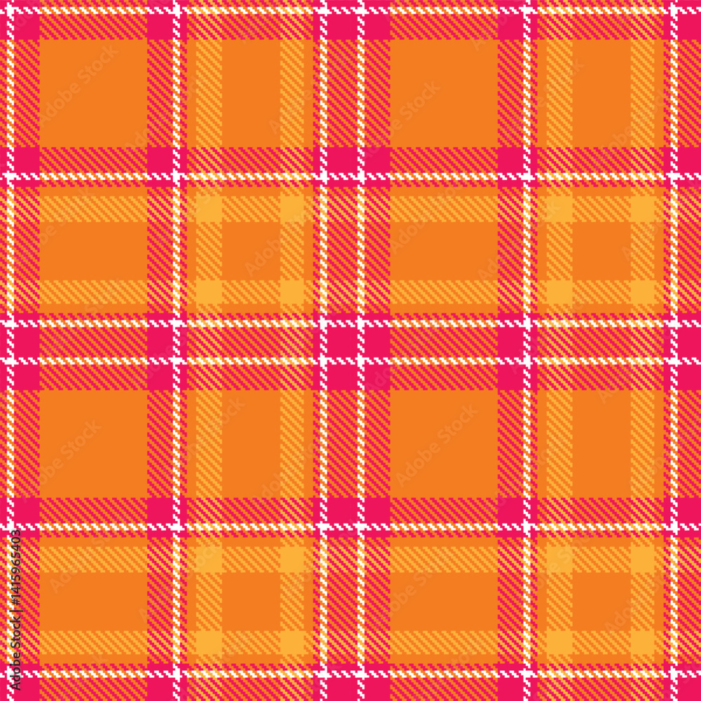 Plaid pattern seamless. Soft pink red & Muted pumpkin orange Tartan Fabric Design. Plaid pattern seamless. Soft pink red & Muted pumpkin orange Tartan Fabric Design.
