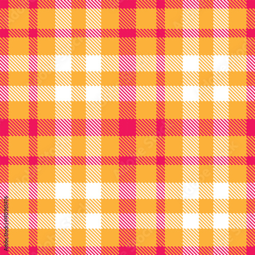 Traditional Dark butterscotch & Rich pink red Seamless Tartan Fabric Design