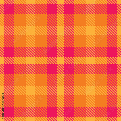 Plaid pattern seamless. Rich butterscotch & Rich pink red Tartan Fabric Design. 