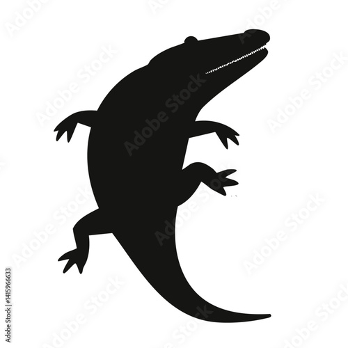 Obraz na płótnie crocodile vector silhouette black and white design
w salonie