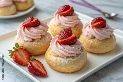 Strawberry cream puffs