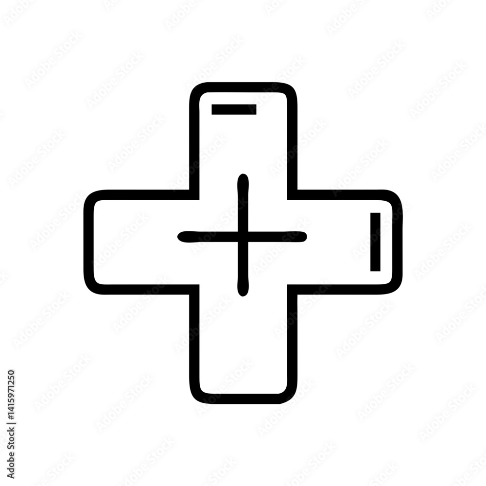 Medical cross icon illustration in minimal style for healthcare and emergency concept Medical cross icon illustration in minimal style for healthcare and emergency concept