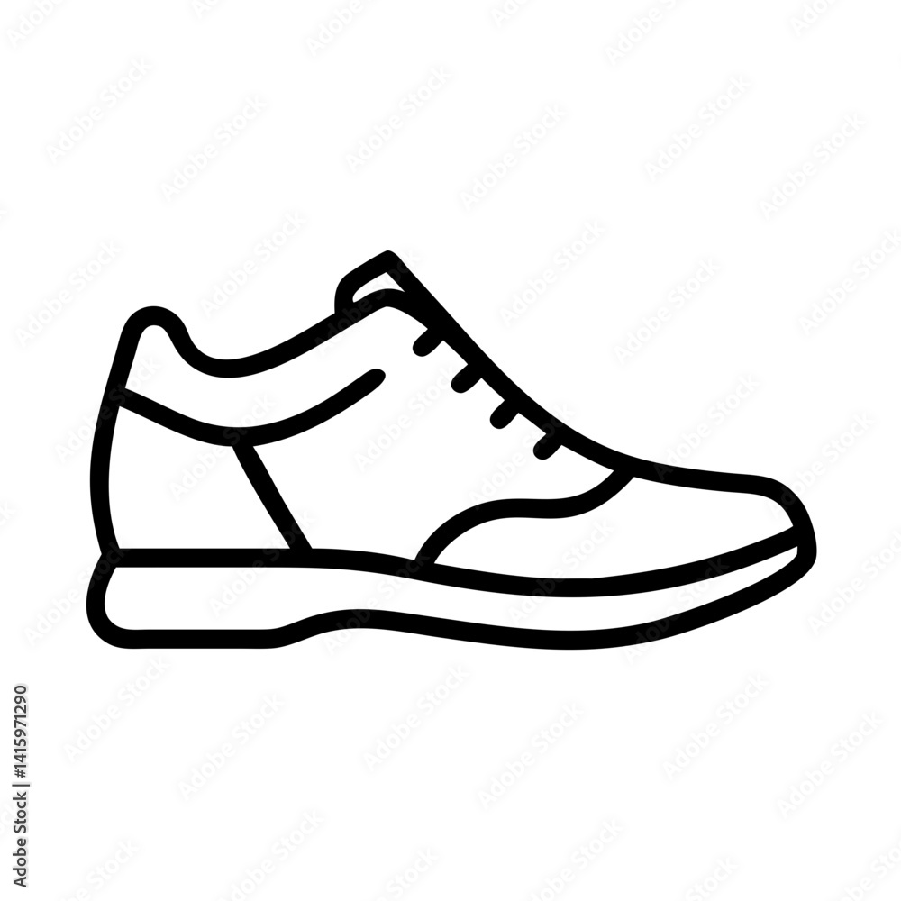 Sneaker icon illustration in minimal style for footwear and sports concept Sneaker icon illustration in minimal style for footwear and sports concept