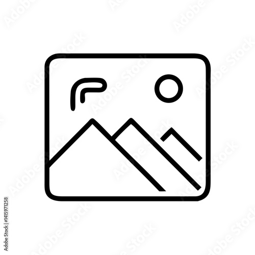 Gallery icon illustration in minimal style for art and photography concept