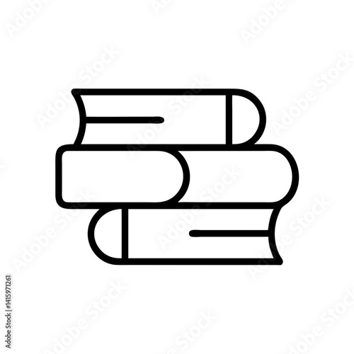 Books icon illustration in minimal style for education and reading concept