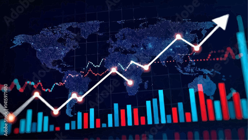 Global Growth Chart Showing Upward Trend

